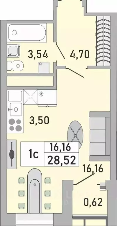 1-к кв. Башкортостан, Уфа Бакалинская ул., 9/1 (28.52 м) - Фото 0