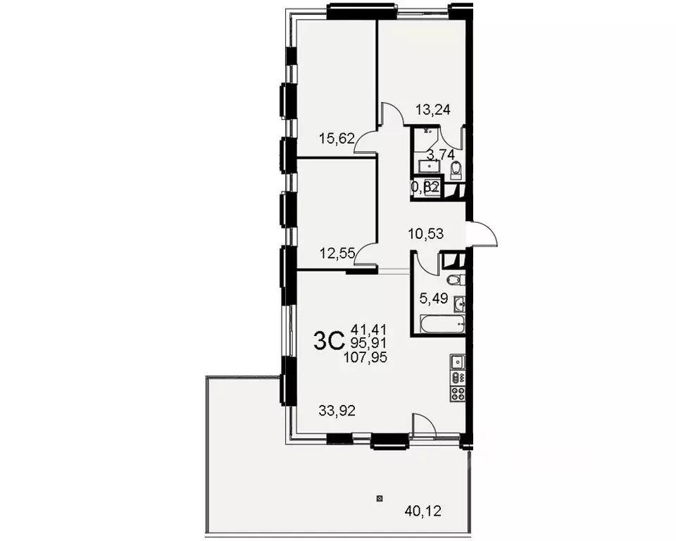 3-к кв. Тульская область, Тула Пушкинская ул., 2Г (95.91 м) - Фото 1
