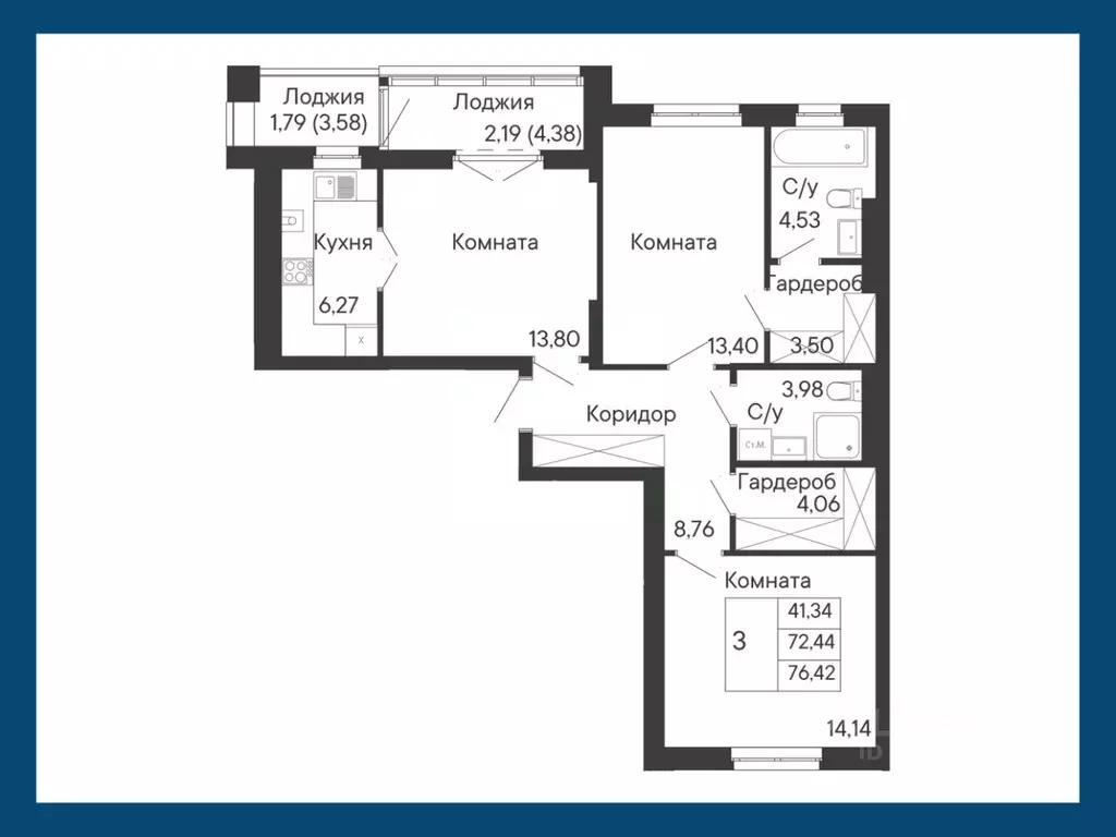 3-к кв. Ростовская область, Ростов-на-Дону Ривьера жилой квартал,  ... - Фото 1