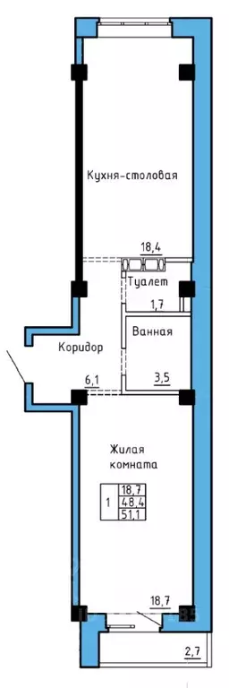 1-к кв. Хакасия, Абакан Колхозная ул., 43 (49.8 м) - Фото 0