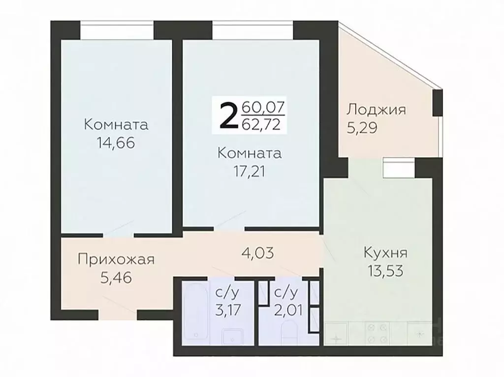 2-к кв. Орловская область, Орел ул. Панчука, 83Б (62.72 м) - Фото 0