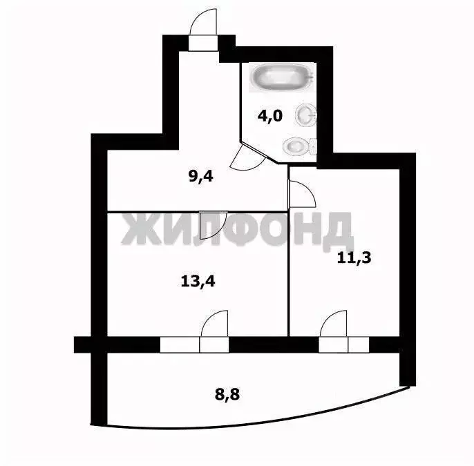 1-к кв. Новосибирская область, Новосибирск Кавалерийская ул., 3/1 ... - Фото 2