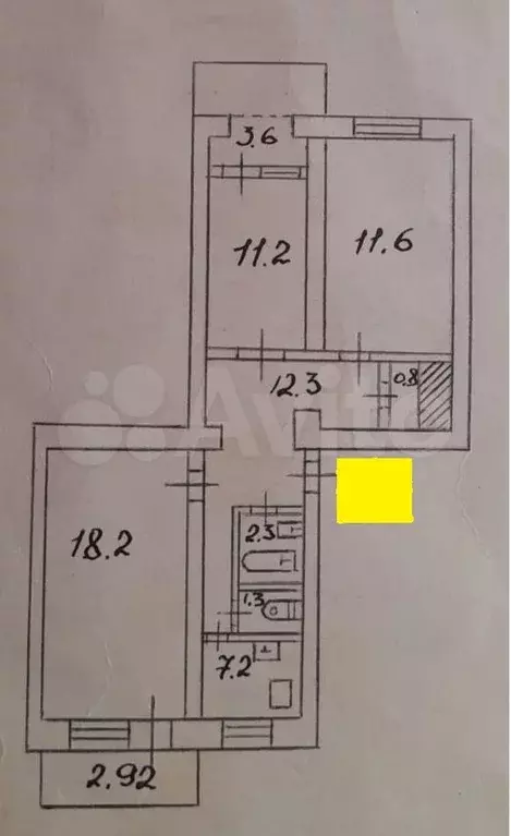 3-к. квартира, 70,1 м, 4/5 эт. - Фото 0