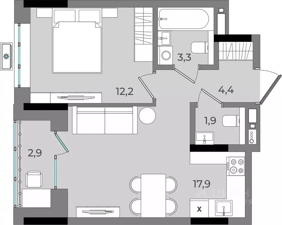 1-к кв. Удмуртия, Ижевск Северо-Западный жилрайон, 2-й мкр, Новый ... - Фото 1