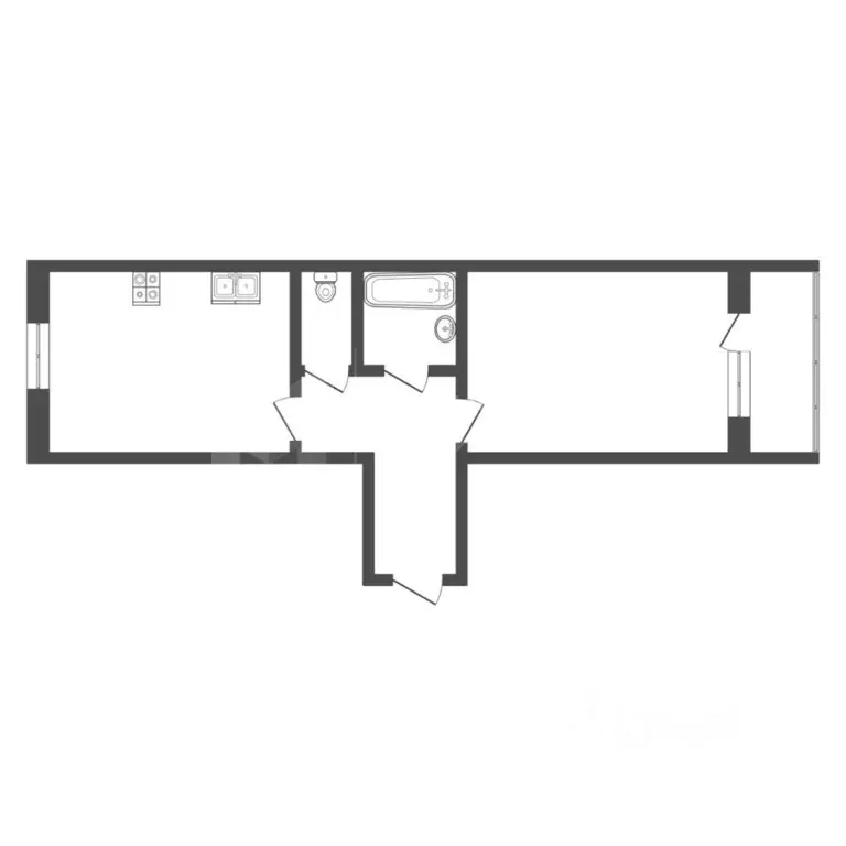 1-к кв. Тюменская область, Тюмень ул. Домостроителей, 26к1 (37.9 м) - Фото 2