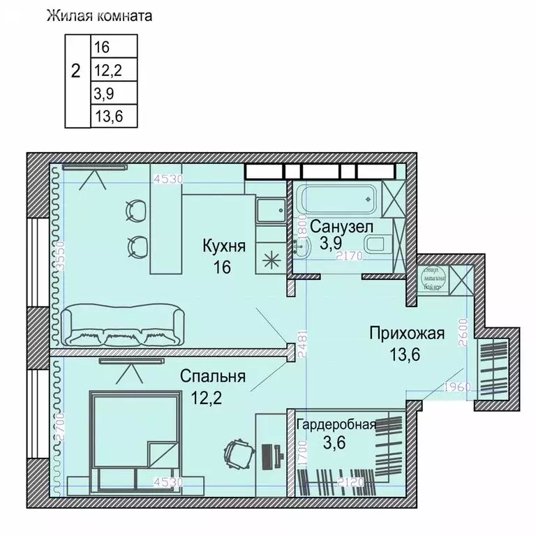 1-комнатная квартира: Владивосток, Первореченский район (46.2 м) - Фото 1