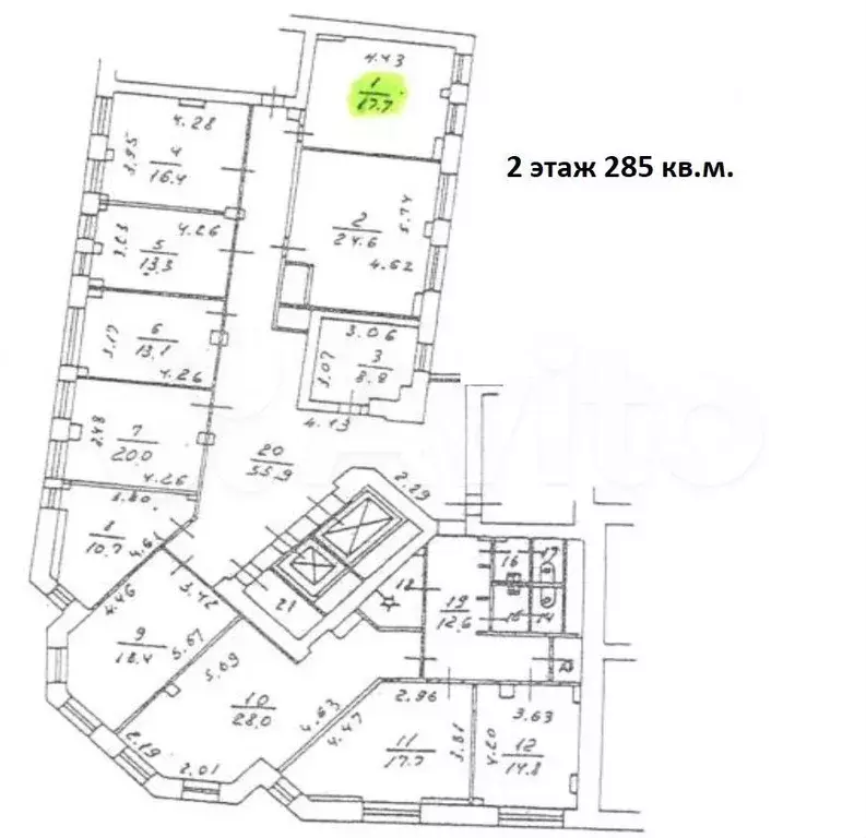 Офис в бизнес центре класса В+, 285 м - Фото 0