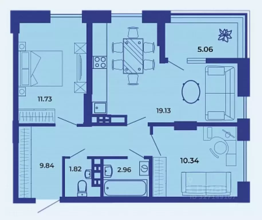 2-к кв. Брянская область, Брянск ул. Комарова, 47 (60.8 м) - Фото 1