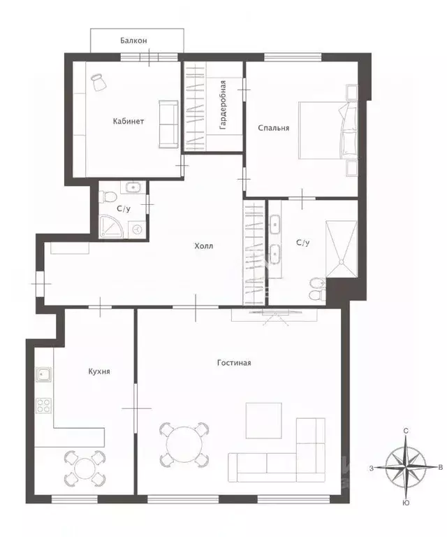 3-к кв. Москва Рочдельская ул., 12С1 (146.0 м) - Фото 1