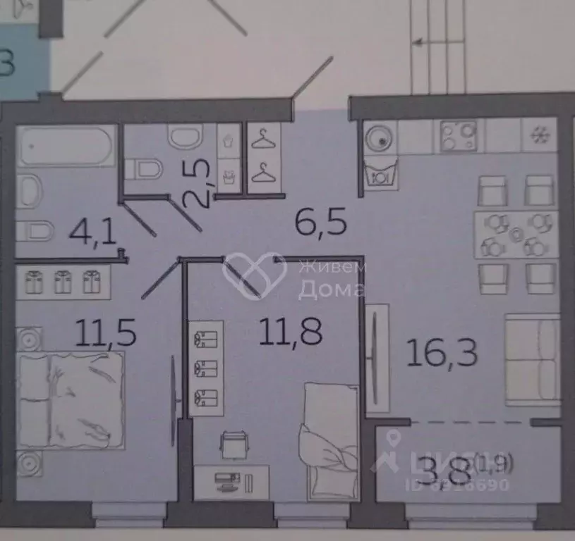 2-к кв. Волгоградская область, Волгоград ул. Владимира Петровского, 6 ... - Фото 2