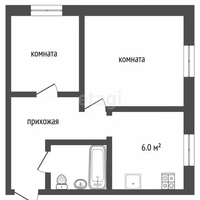 2-к кв. Владимирская область, Муром проезд 3-й Лесной, 4 (43.0 м) - Фото 2