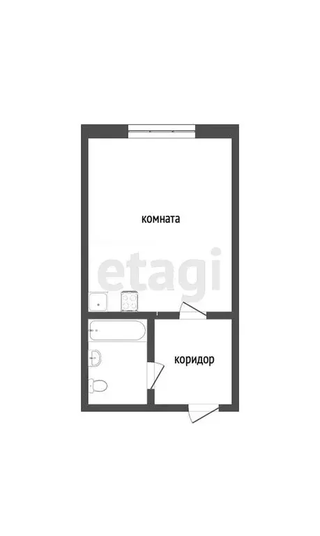 1к в -комнатной квартире (17.2 м) - Фото 1