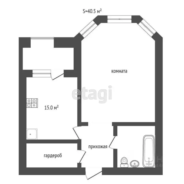 1-к кв. Тюменская область, Тюмень ул. Мельникайте, 138А/1 (40.7 м) - Фото 2