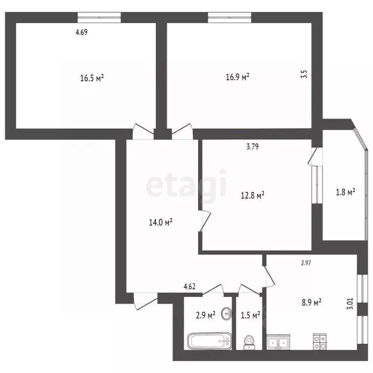 3-к кв. Белгородская область, Белгородский район, пос. Майский Садовая ... - Фото 1