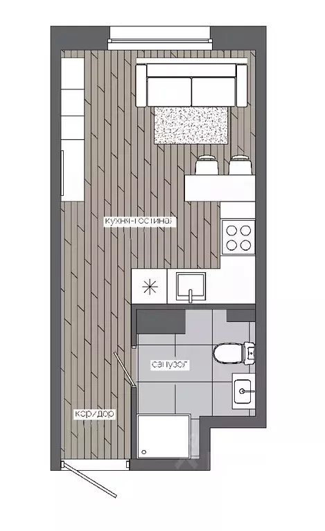 1-к кв. Ханты-Мансийский АО, Сургут 30А мкр,  (21.54 м) - Фото 0