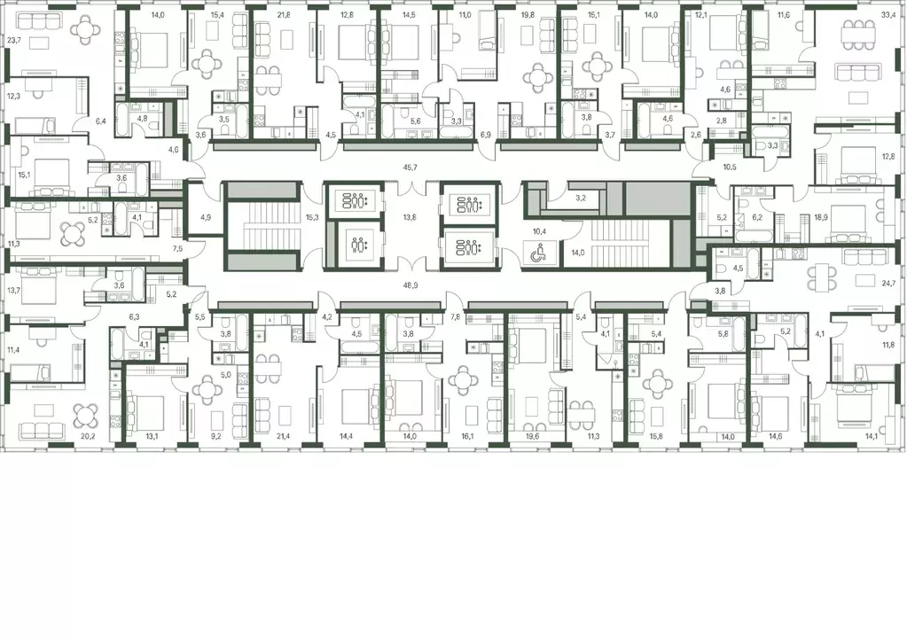 Студия Москва 1-й Красногорский проезд (28.1 м) - Фото 1