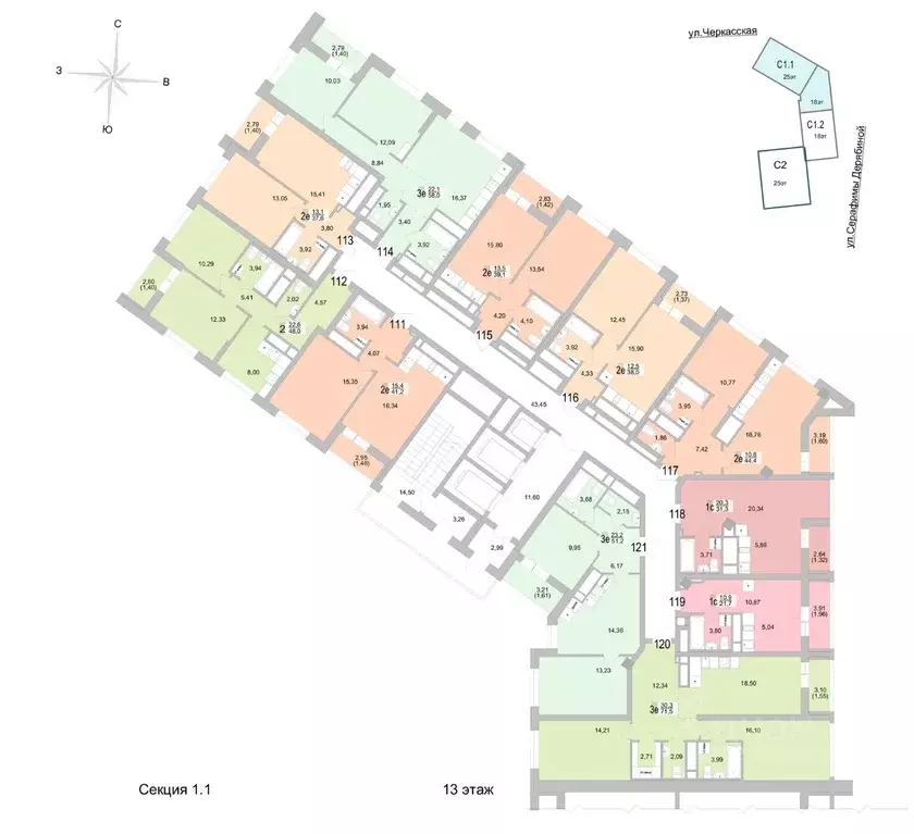 2-к кв. Свердловская область, Екатеринбург ул. Черкасская, 5к1 (52.76 ... - Фото 2