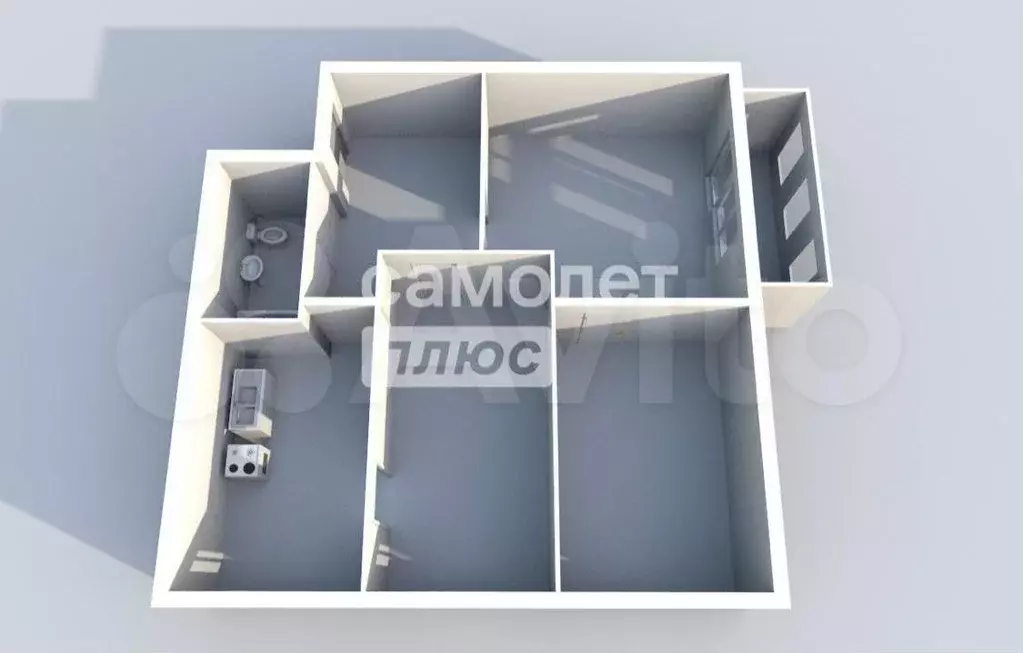 3-к. квартира, 48,5 м, 2/5 эт. - Фото 0