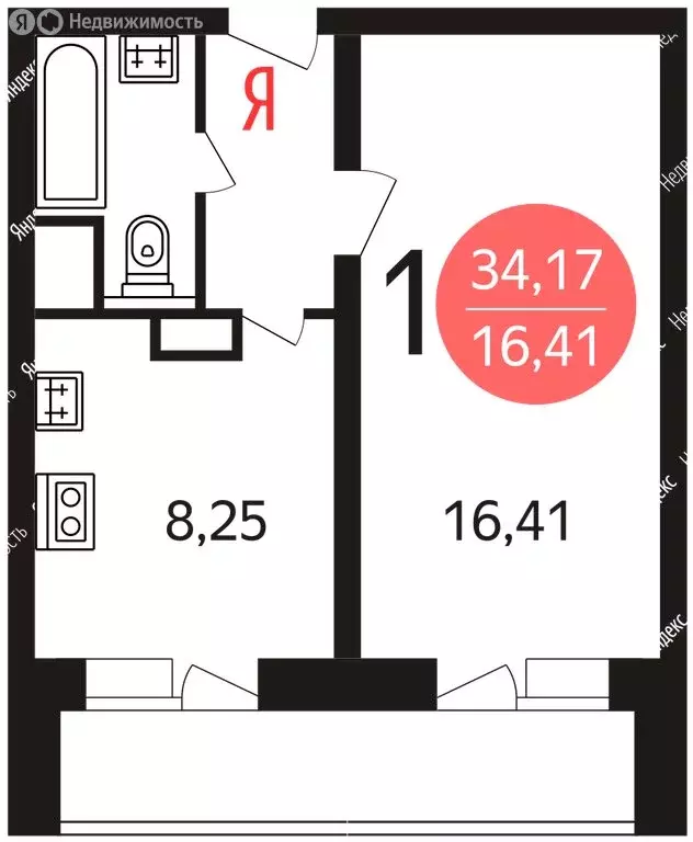 1-комнатная квартира: Тюмень, Инженерная улица, 62 (37 м) - Фото 1