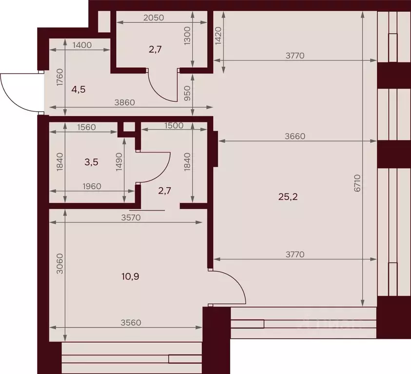 1-к кв. Москва ул. Серпуховский Вал, 7 (49.0 м) - Фото 2