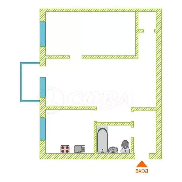 2-комнатная квартира: Тюмень, улица Республики, 88 (6 м) - Фото 2