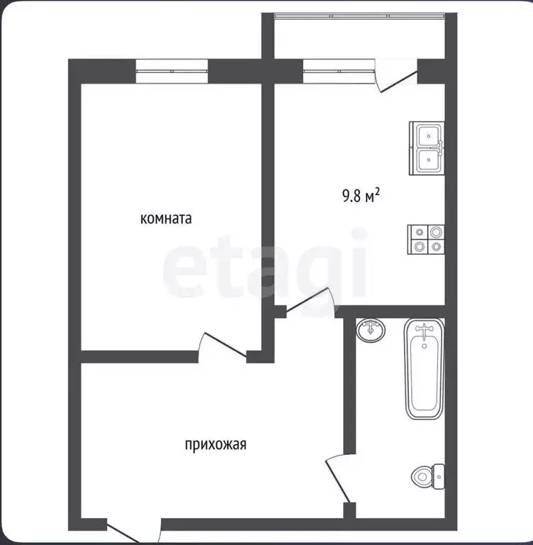 1-комнатная квартира: Евпатория, улица Чапаева, 28Д (37.2 м) - Фото 1