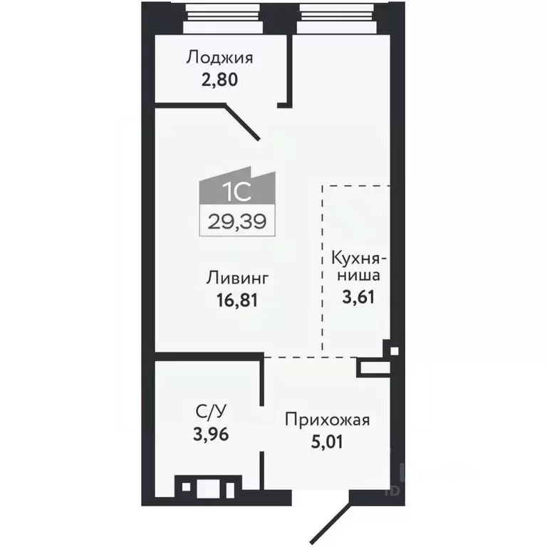 Студия Томская область, Томск Черемошники мкр, ул. Бердская, 14/3 ... - Фото 2