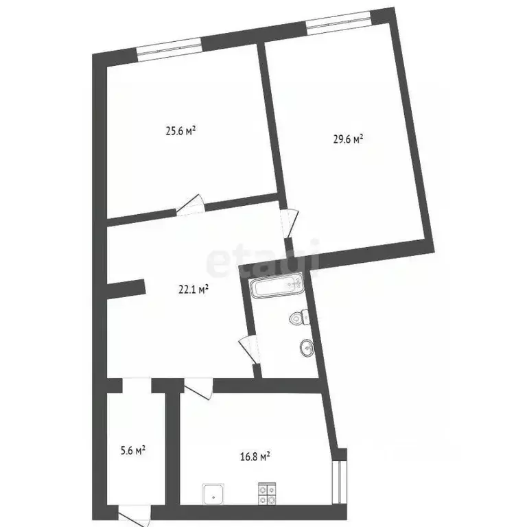 2-к кв. Тюменская область, Тюмень ул. Сакко, 5 (106.9 м) - Фото 0