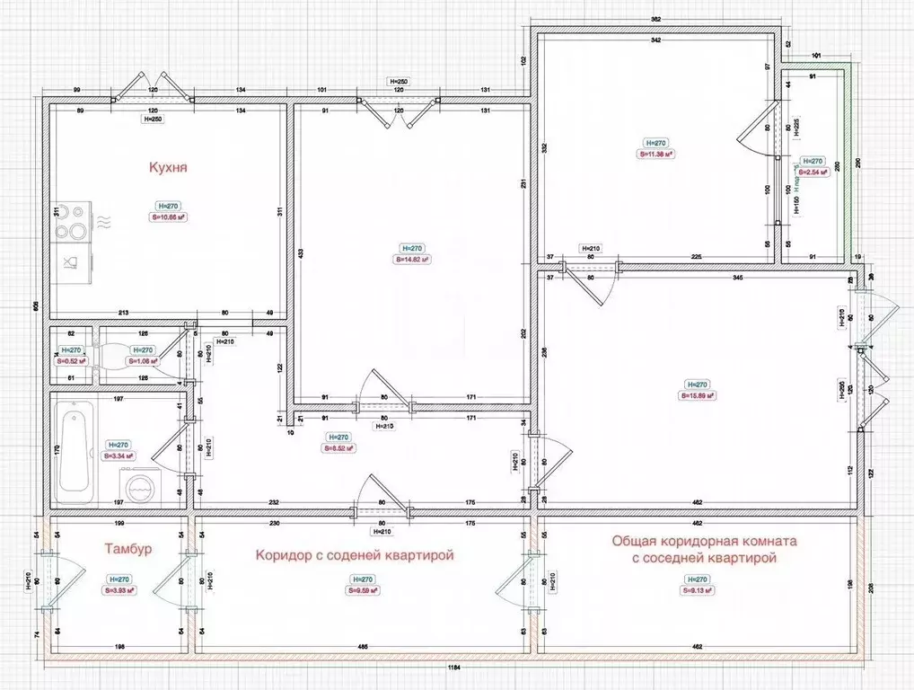 3-к кв. Санкт-Петербург просп. Энгельса, 138К2 (66.0 м) - Фото 2