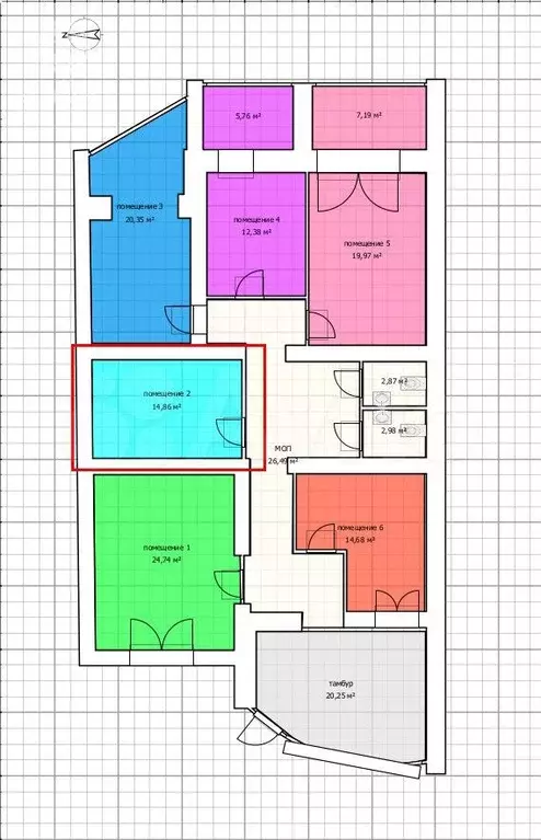 Офис (21 м) Горького 51 - Фото 0