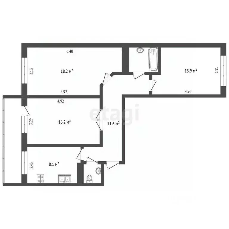 3-к кв. Камчатский край, Петропавловск-Камчатский ул. Савченко, 18к3 ... - Фото 2