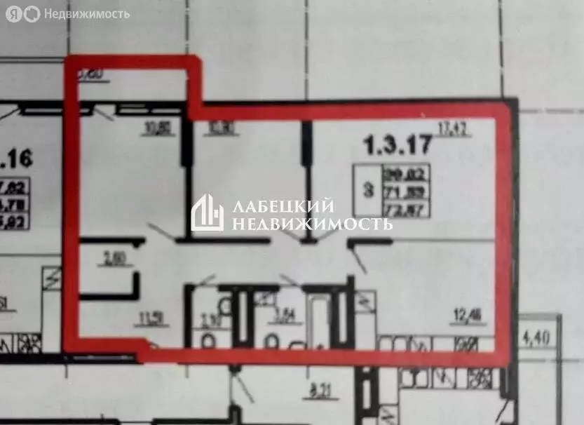 3-комнатная квартира: Казань, Советский район, микрорайон Азино-1, ... - Фото 2