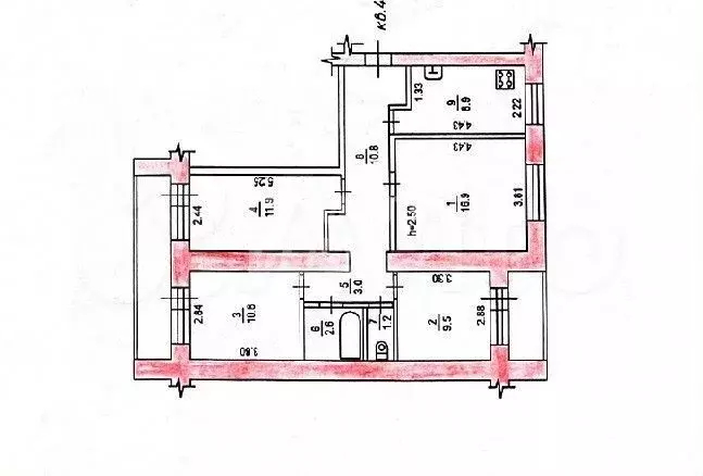 4-к. квартира, 75,6 м, 2/10 эт. - Фото 0