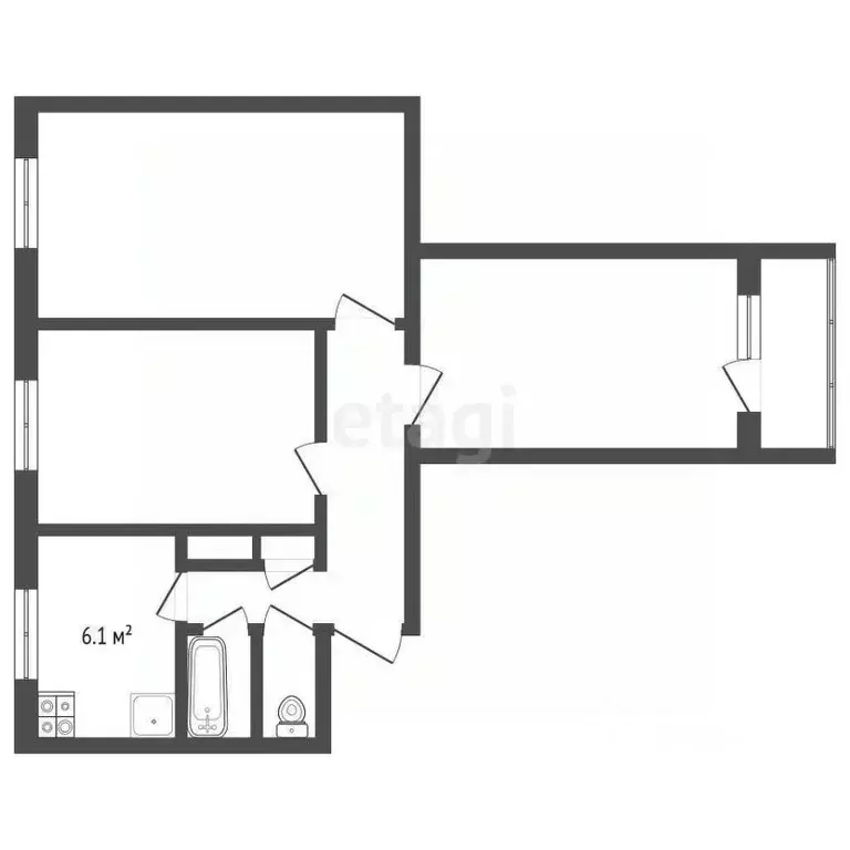 3-к кв. Ямало-Ненецкий АО, Новый Уренгой Ленинградский просп., 10 ... - Фото 1