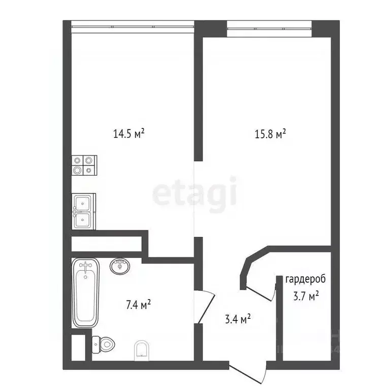 1-к кв. Тюменская область, Тюмень ул. Александра Протозанова, 10 (39.5 ... - Фото 2