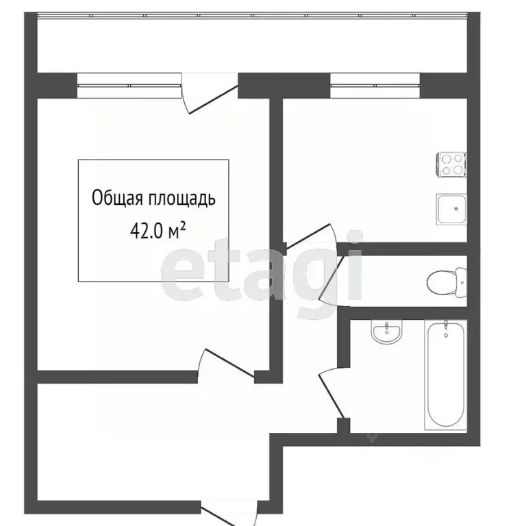 1-к кв. Томская область, Томск Солнечный мкр, ул. Бирюкова, 24 (39.0 ... - Фото 0