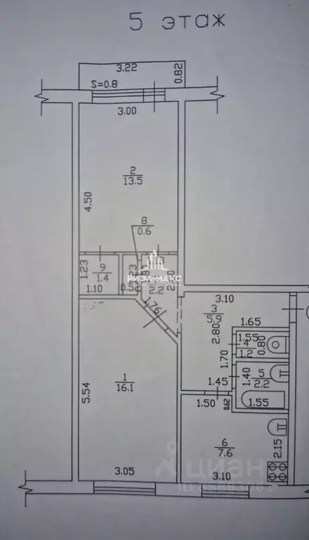 2-к кв. Брянская область, Брянск ул. Молодой Гвардии, 60 (51.5 м) - Фото 1