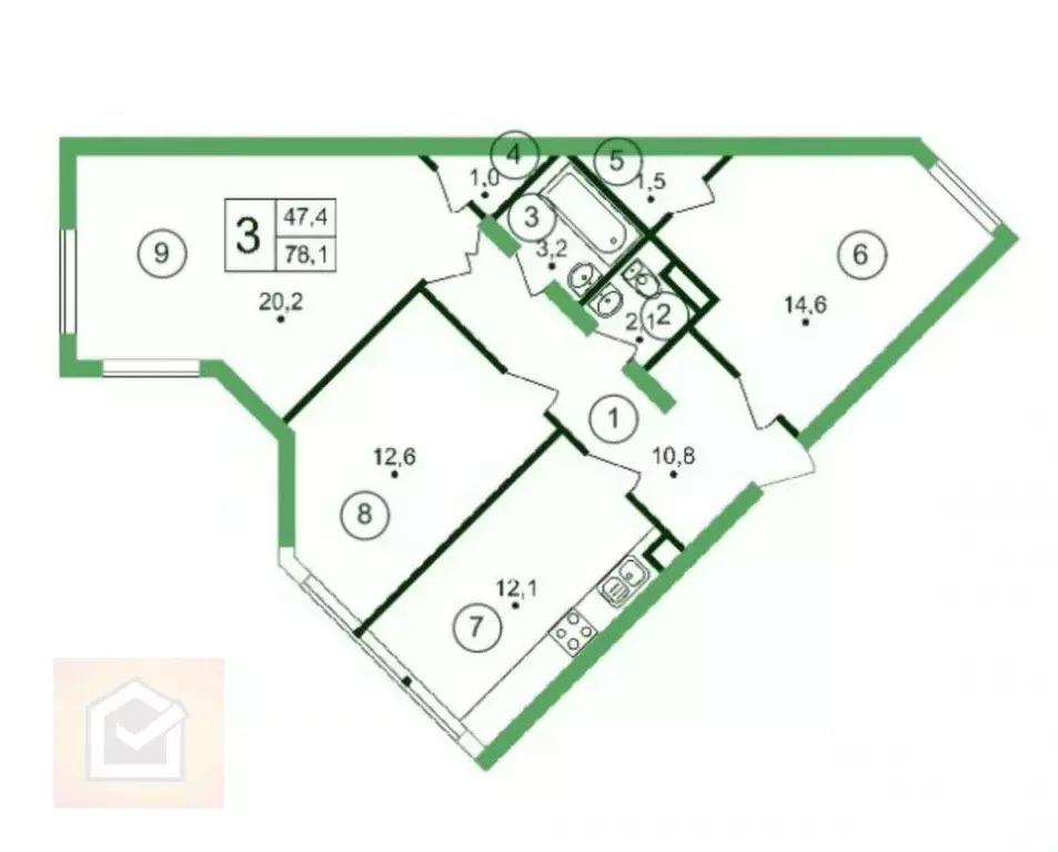 3-к кв. Крым, Симферопольский район, с. Мирное ул. Крымской Весны, ... - Фото 2