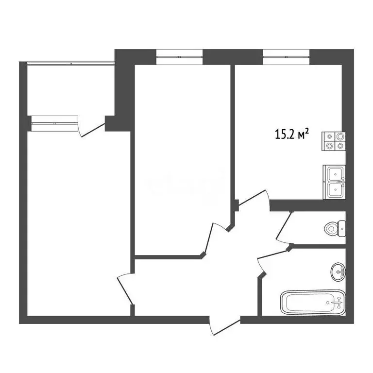 2-комнатная квартира: Белоозёрский, Юбилейная улица, 5 (66.2 м) - Фото 1