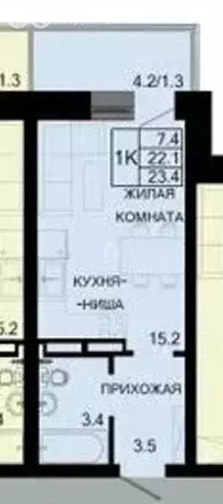 Квартира-студия: Улан-Удэ, 106-й микрорайон (23.4 м) - Фото 0