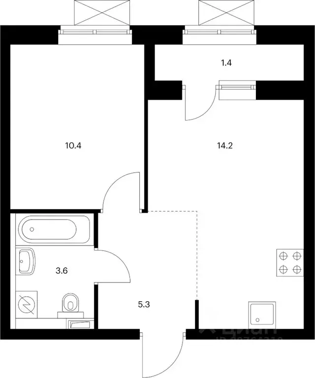 1-к кв. Приморский край, Владивосток Снежный парк жилой комплекс (31.5 ... - Фото 1