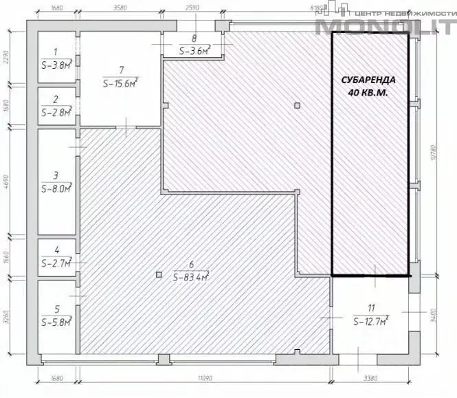 Торговая площадь в Тюменская область, Тюмень ул. Мельникайте, 116с1 ... - Фото 2