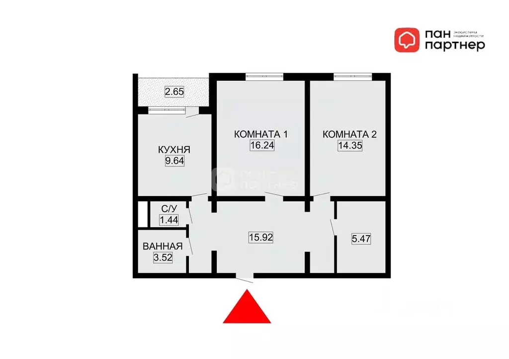 2-к кв. Санкт-Петербург ул. Богословская, 6к2 (65.8 м) - Фото 2