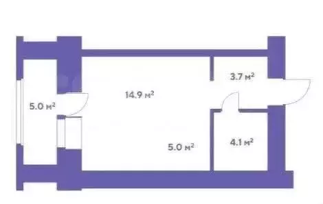 Квартира-студия: Чигири, улица Василенко, 2 (32.7 м) - Фото 1