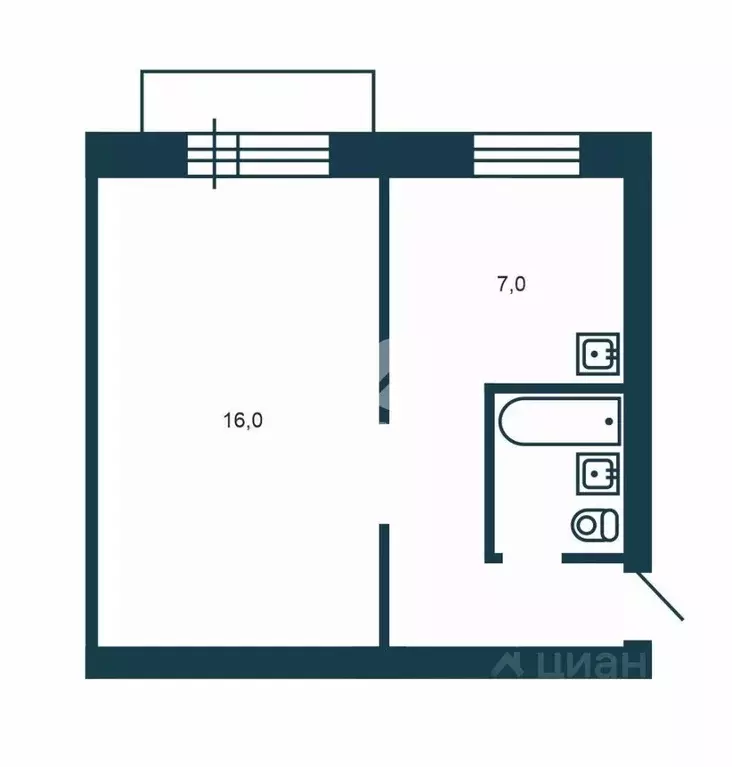 1-к кв. Новосибирская область, Искитим Томская ул., 1А (30.6 м) - Фото 2