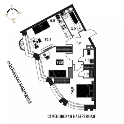3-комнатная квартира: Москва, жилой комплекс Интеллигент (57.4 м) - Фото 0