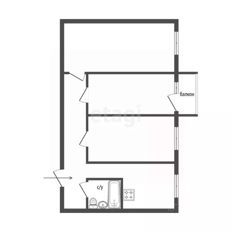 3-к кв. Свердловская область, Екатеринбург ул. Ялунинская, 2 (54.3 м) - Фото 2