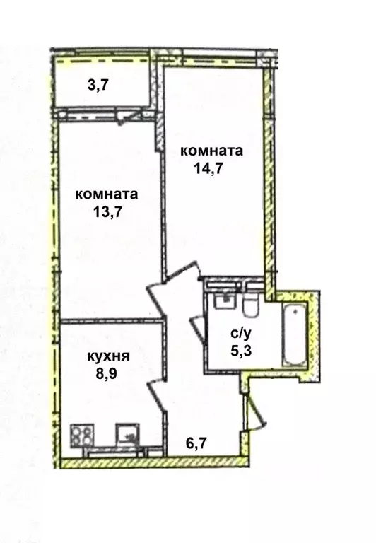 2-к кв. Свердловская область, Екатеринбург Уктус жилрайон, Светлый ... - Фото 2