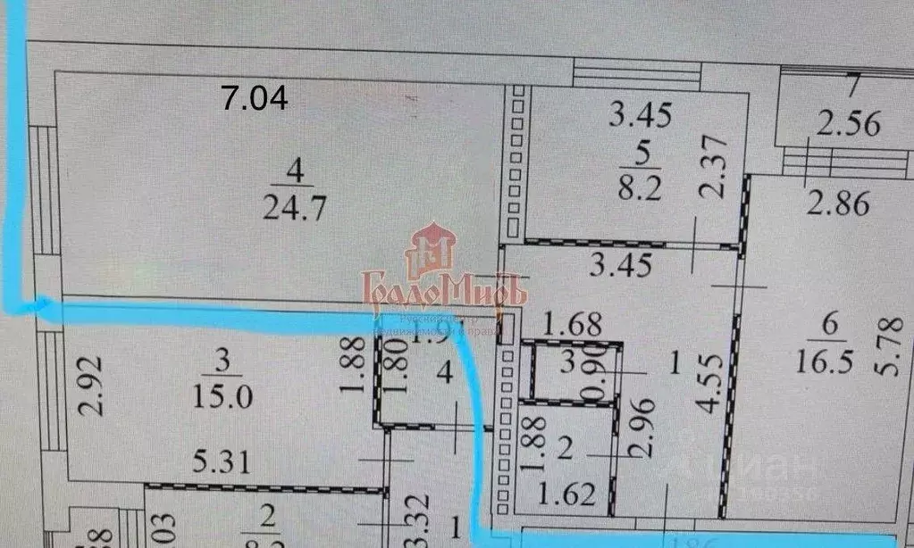 Квартира, 2 комнаты, 64.3 м - Фото 2