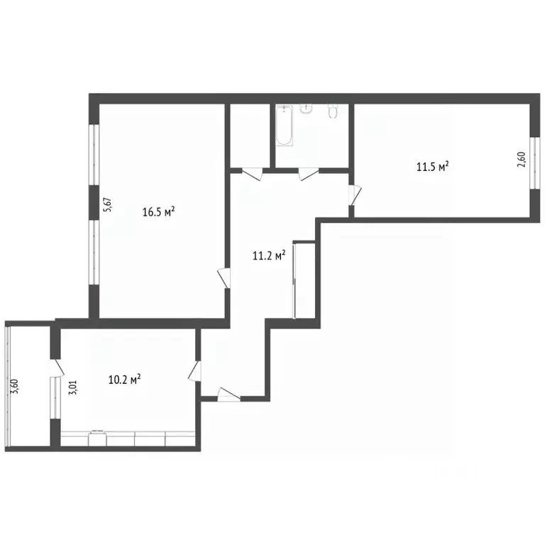 2-к кв. Ставропольский край, Ставрополь ул. Льва Толстого, 25 (66.0 м) - Фото 1